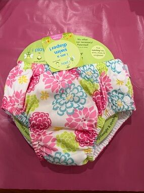 iPlay Floral Swim Diaper Cover in Pink, Blue & Green